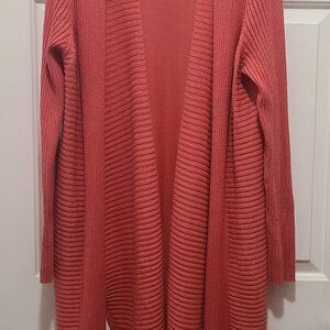 Alexander + Oak 2XL Ribbed Maxi Length Cardigan Sweater Coat SU